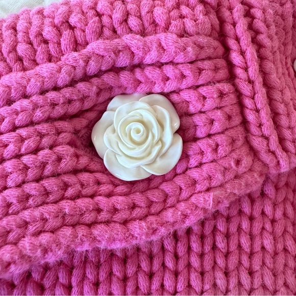 LoveShackFancy Tie Dye Chunky Knit Sweater Pink Size L - Picture 9 of 14